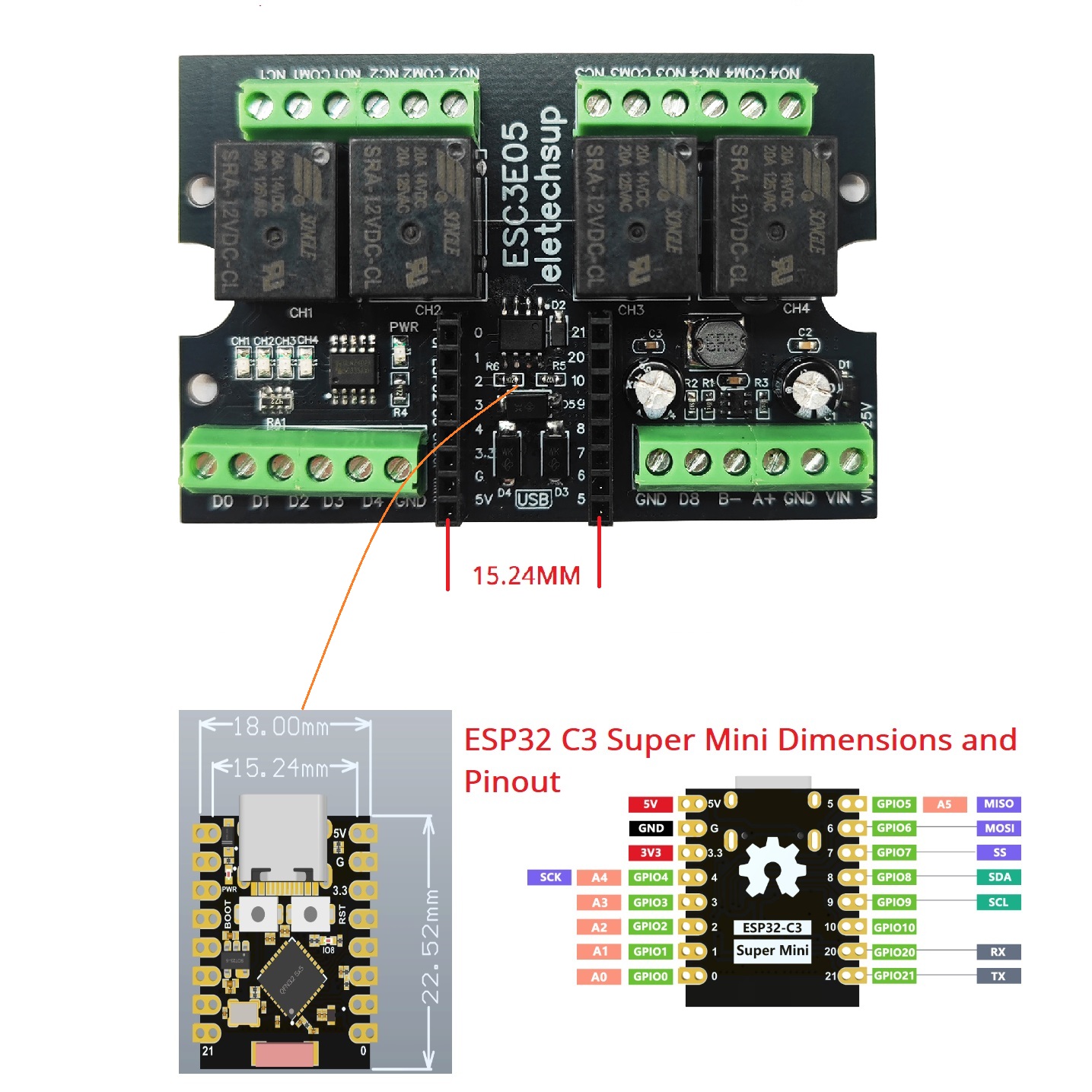 ESC3B04 ESP32-C3 Industrial Re - Esp32 Development Board ulasan dan harga