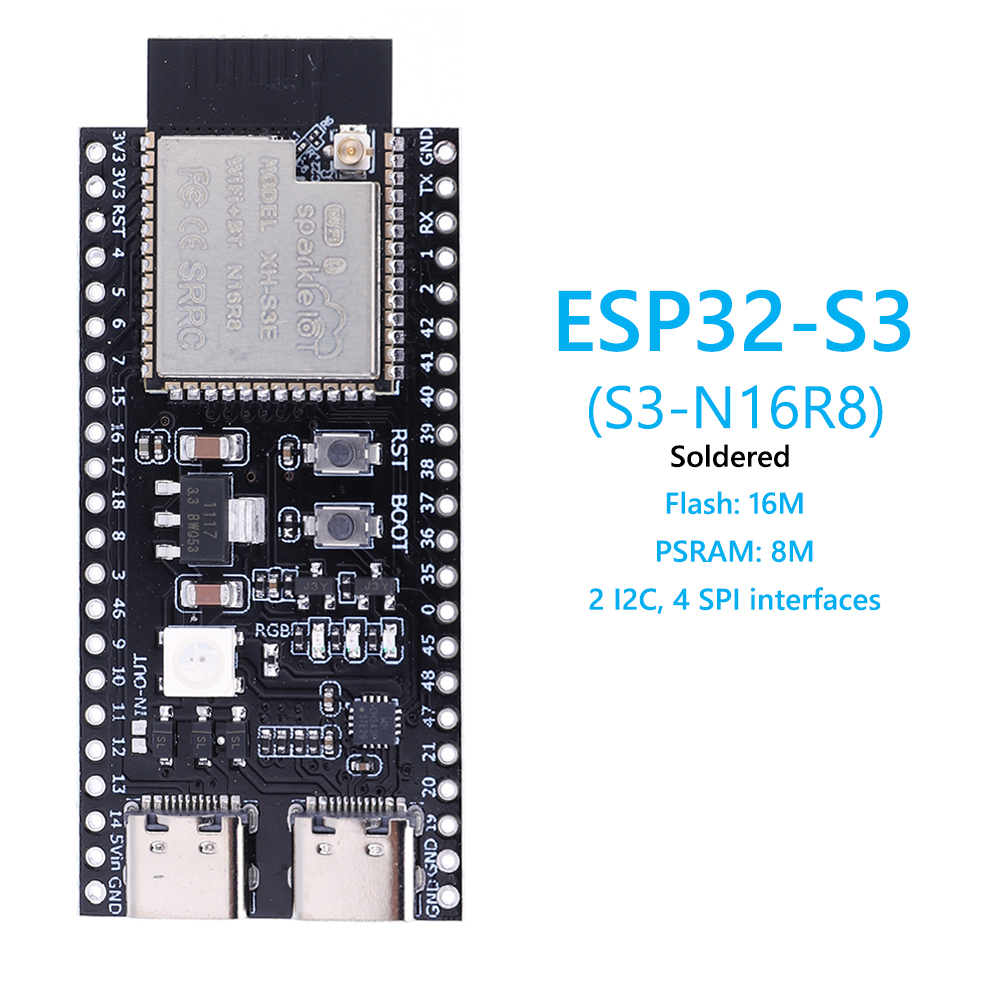 ESP32 S3 N16R8 N8R2 Dual Type- - Esp32 Wifi Bluetooth Module ulasan dan harga